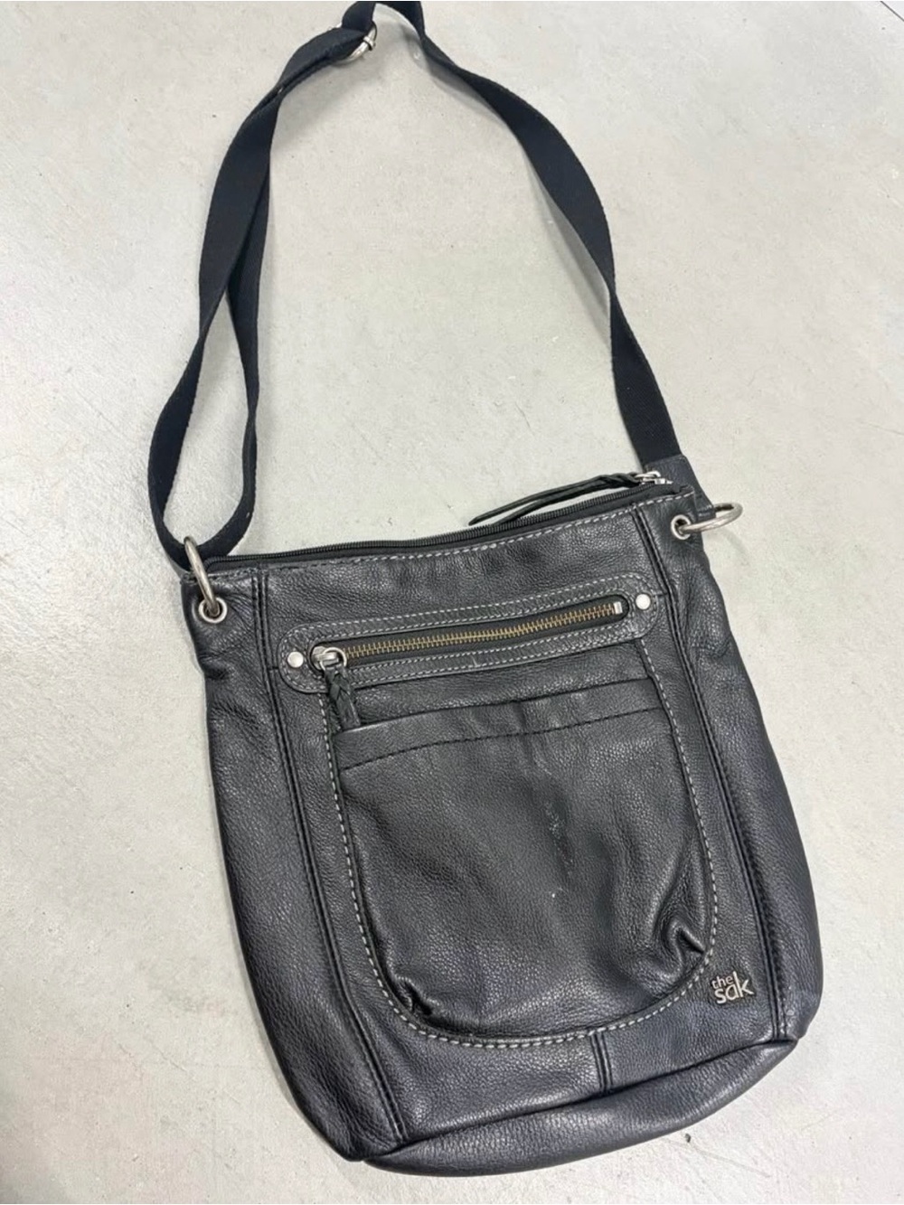 Black Leather Crossbody Shoulder Bag